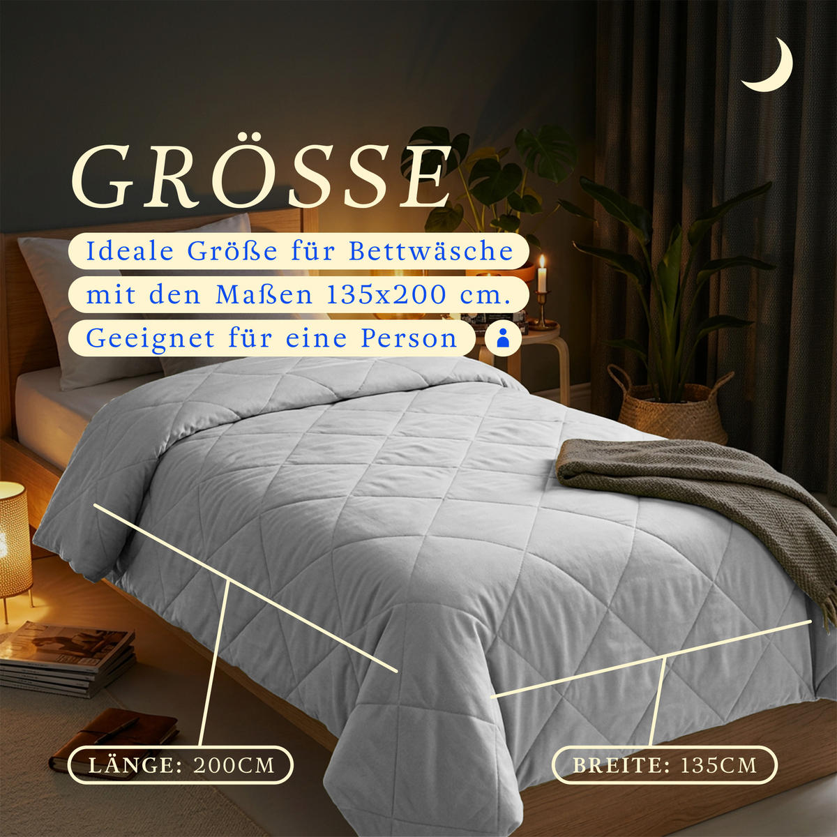 SOMMERBETT Steppbett leicht Hellgrau 135x200 cm - Hellgrau, Textil (135/200cm) - Bestlivings