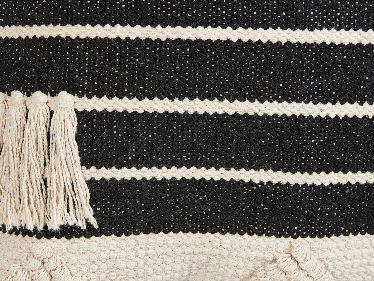 DEKOKISSEN Schwarz 50/50 cm Chittoor - Schwarz, Naturmaterialien/Textil (50/50cm) - Beliani