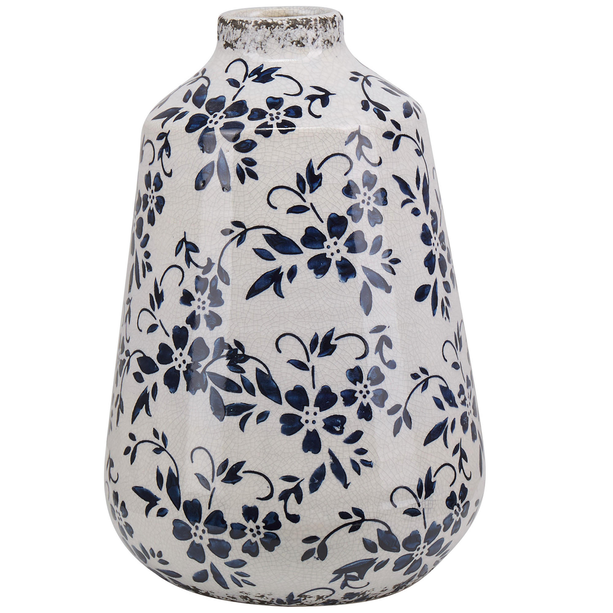 BLUMENVASE Steinzeug weiß Maroneia - Weiß, Stein (25cm) - Beliani