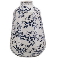 BLUMENVASE Steinzeug weiß Maroneia - Weiß, Stein (25cm) - Beliani