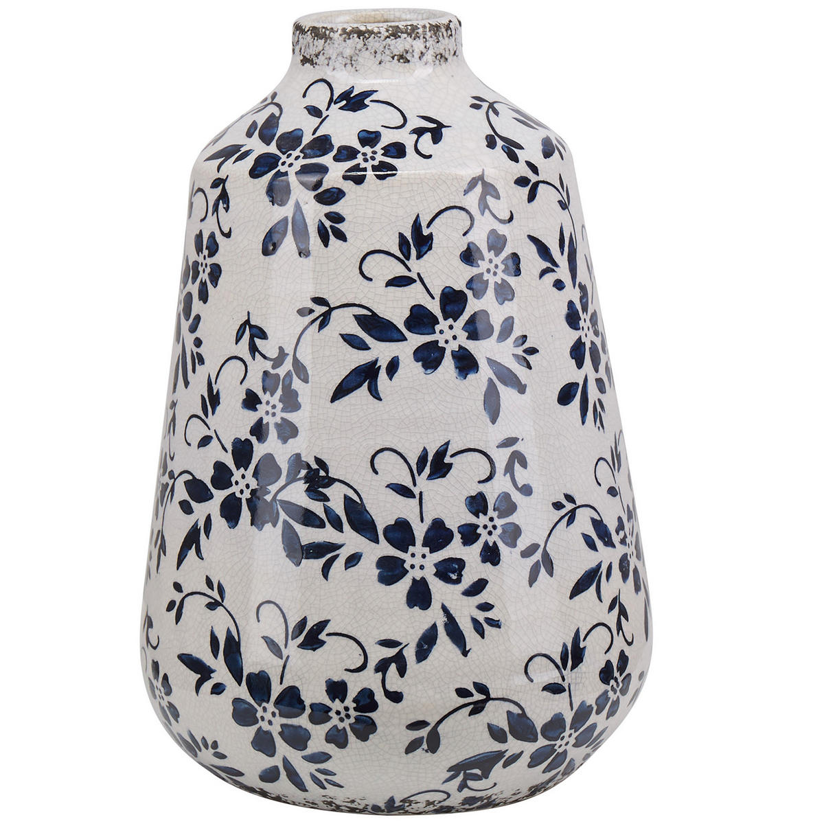 BLUMENVASE Steinzeug weiß Maroneia - Weiß, Stein (25cm) - Beliani