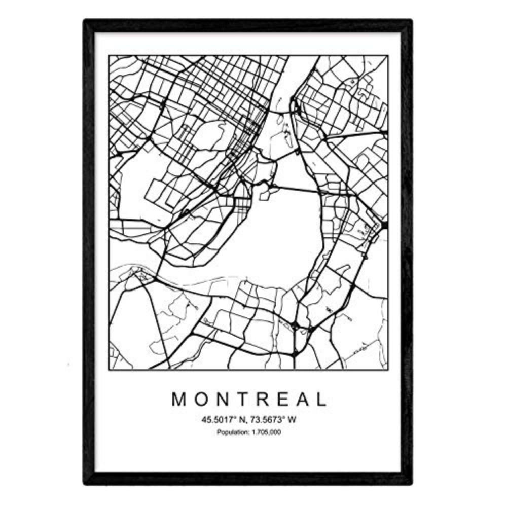 POSTER Montreal Nordischen Stil A4 Rahmenlos - Klar, Papier (29.7/5/21cm) - Nacnic