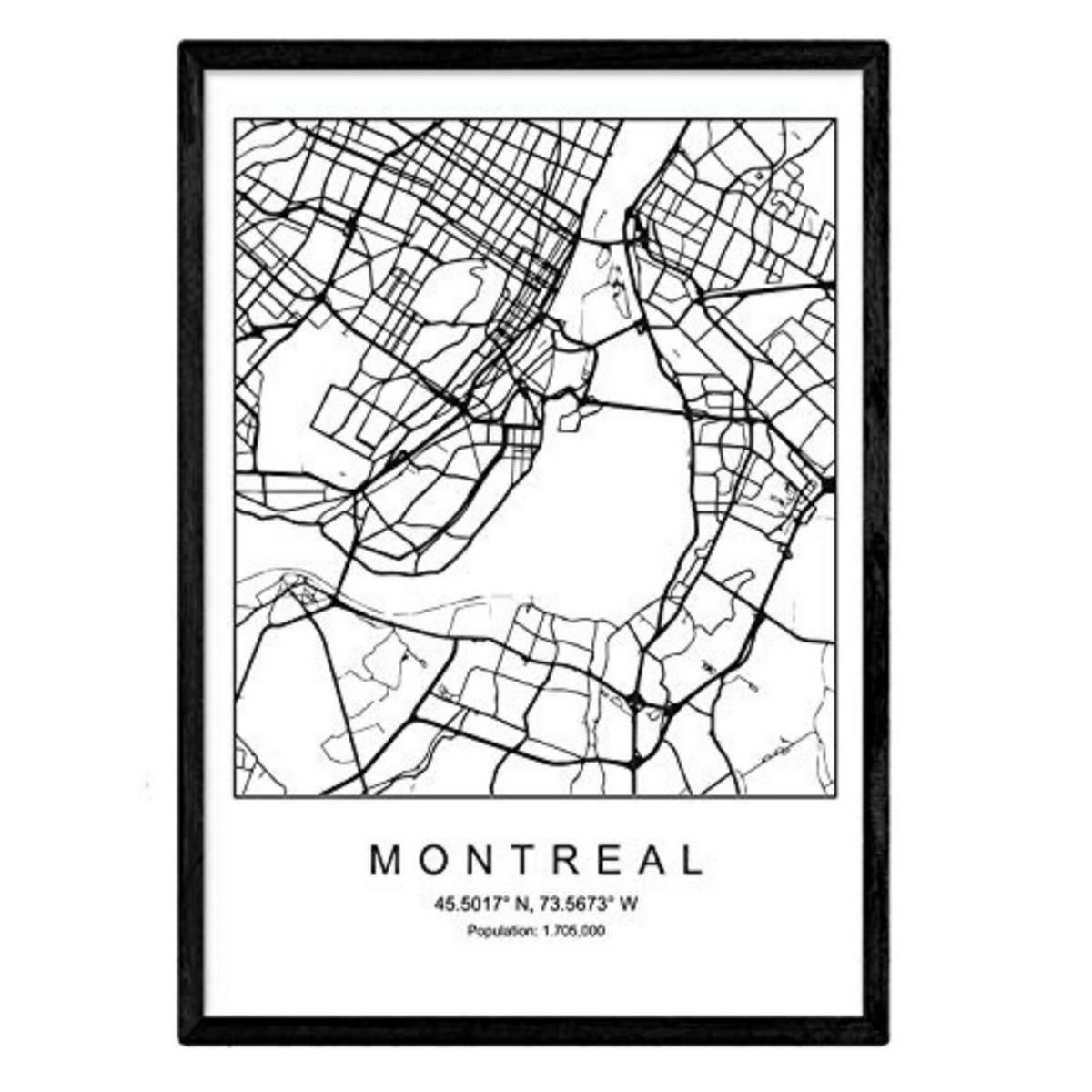 POSTER Montreal Nordischen Stil A4 Rahmenlos - Klar, Papier (29.7/5/21cm) - Nacnic