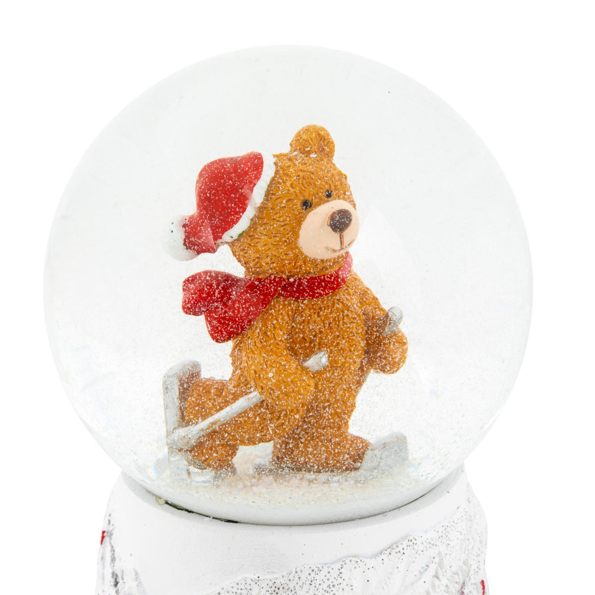 SCHNEEKUGEL Bär auf Skiern Ø 8 cm - Multicolor, Kunststoff (8/10.3/8cm) - Atmosphera Createur d´interieur