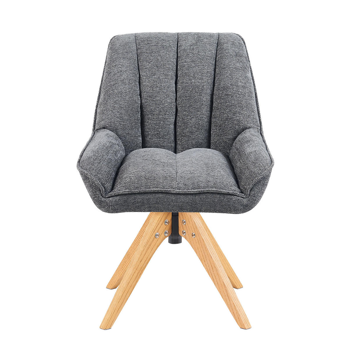 DREHSTUHL Mika-Lio - Honigeiche/Grau, Eichenholz/Holz (60/88/68cm) - DUBI Möbel