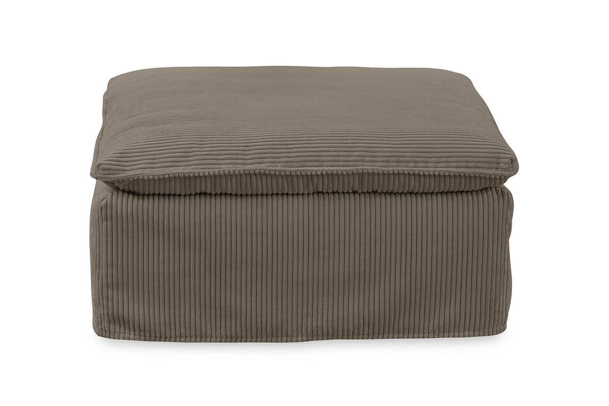 POLSTERHOCKER NETTA Braun Cord - Dunkelbraun/Braun, Textil (90/46/90cm) - KAWOLA