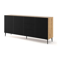 SIDEBOARD BEIGE - Beige/Schwarz, Holzwerkstoff (200/87/42cm) - FURNLUX