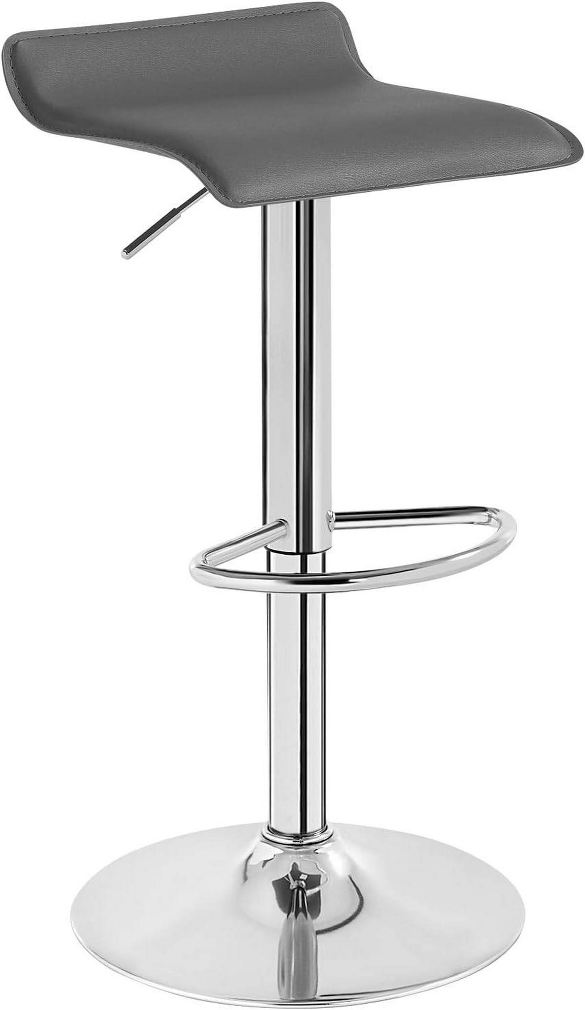 BARHOCKER, Höhenverstellbarer Barstuhl,aus Kunstleder Metall - Grau, Metall (38.5/84/39.5cm) - Woltu