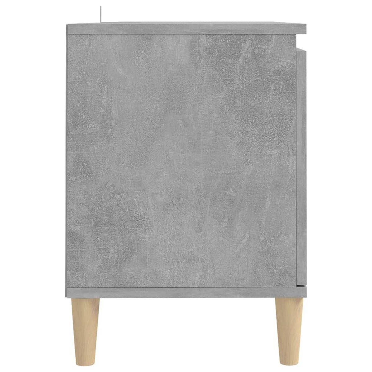 LOWBOARD mit Massivholz-Beinen 103,5/35/50 cm aus Holzwerkstoff Betongrau - Hellgrau, Holz (103.5/50/35cm) - vidaXL