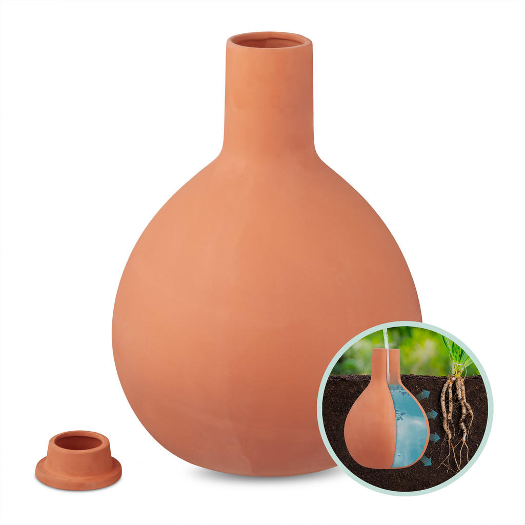Relaxdays ZAVLAŽOVAČ Terrakota keramika 7,5 l s víkem