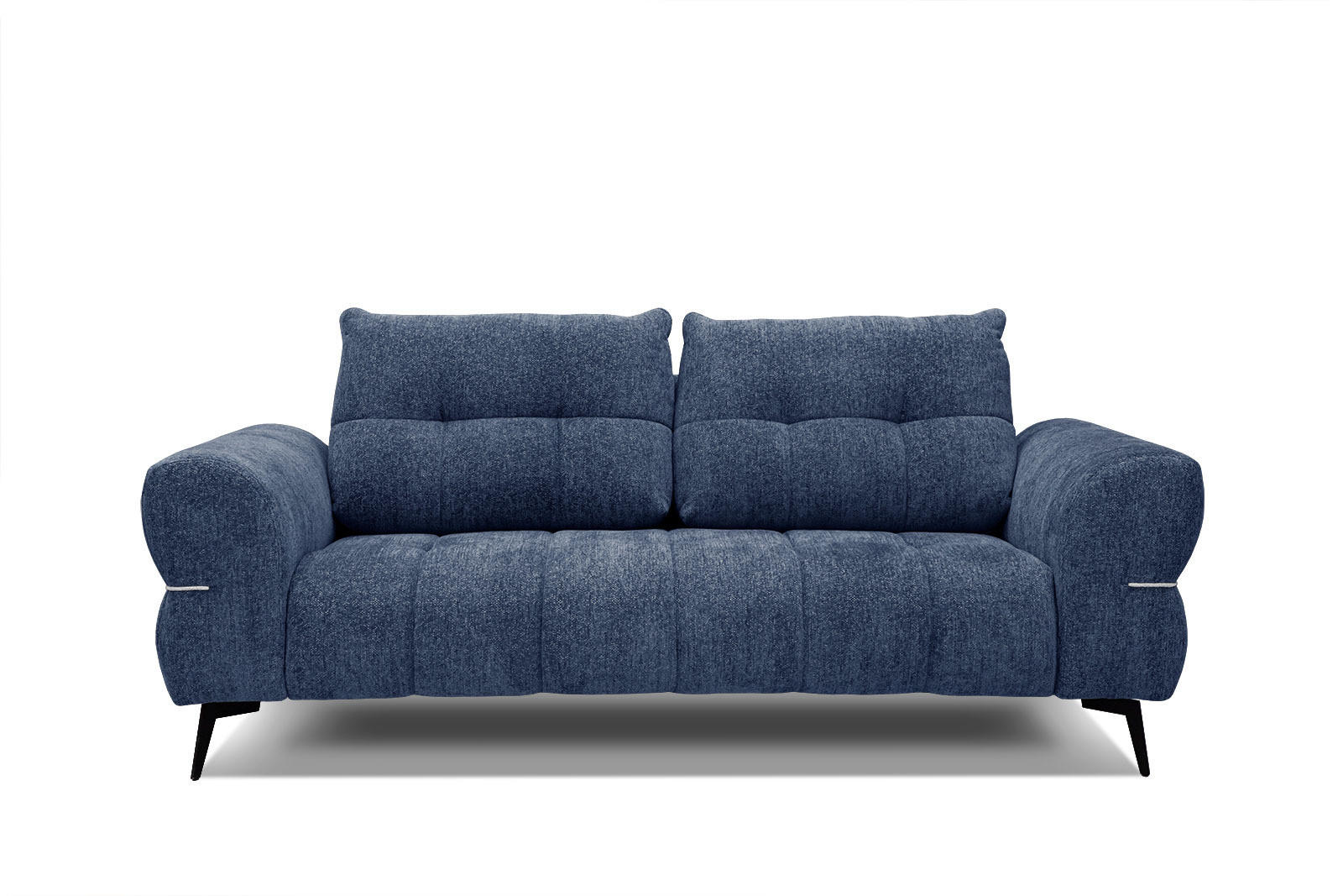 SOFA SALVINI 3-Sitzer, dunkelblau - Schwarz/Dunkelblau, Holzwerkstoff/Textil (176/88/99cm) - Courtois Laville