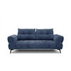SOFA SALVINI 3-Sitzer, dunkelblau - Schwarz/Dunkelblau, Holzwerkstoff/Textil (176/88/99cm) - Courtois Laville