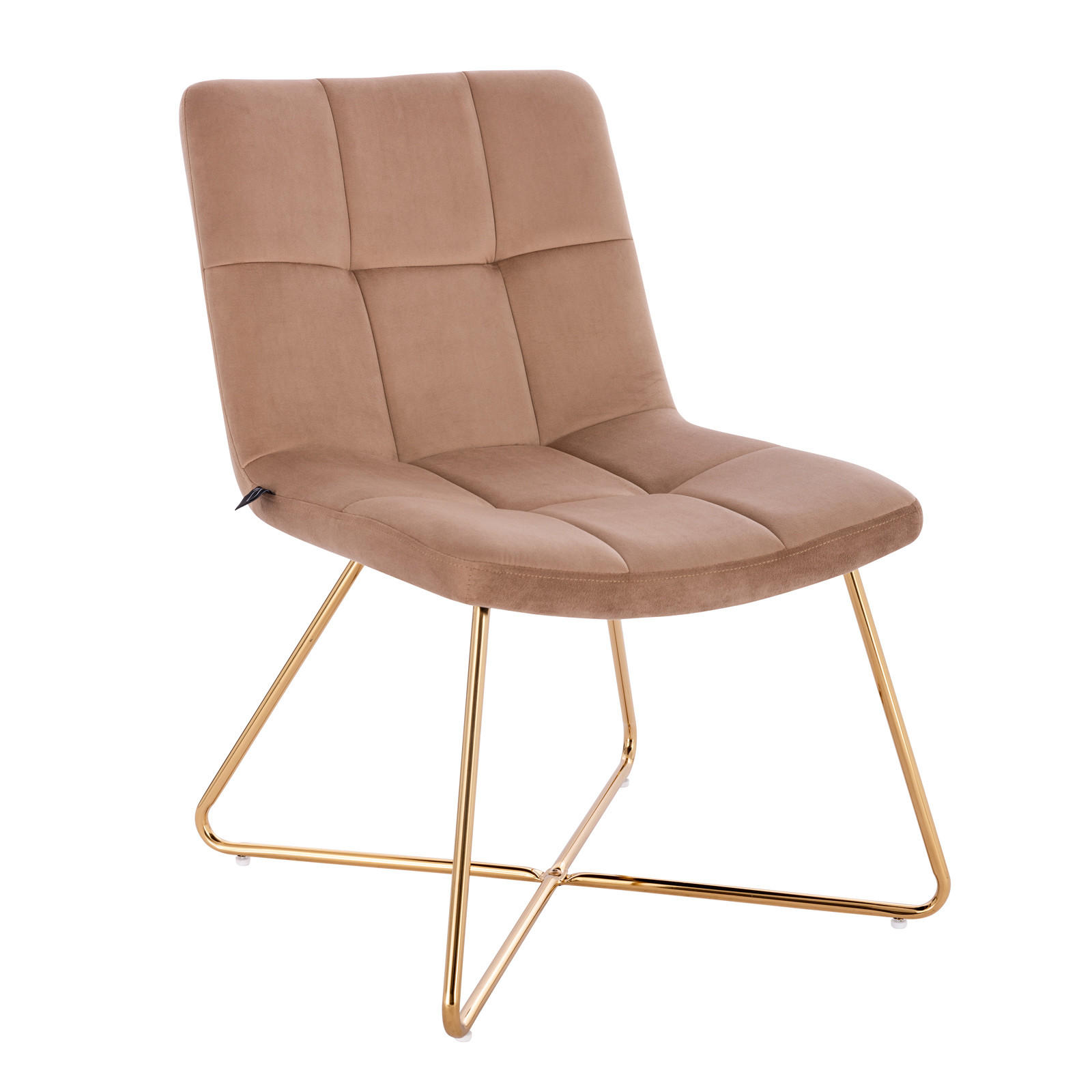 LOUNGESESSEL LYNN Samt Taupe - Beige/Goldfarben, Textil/Metall (58/82/64cm) - SVITA