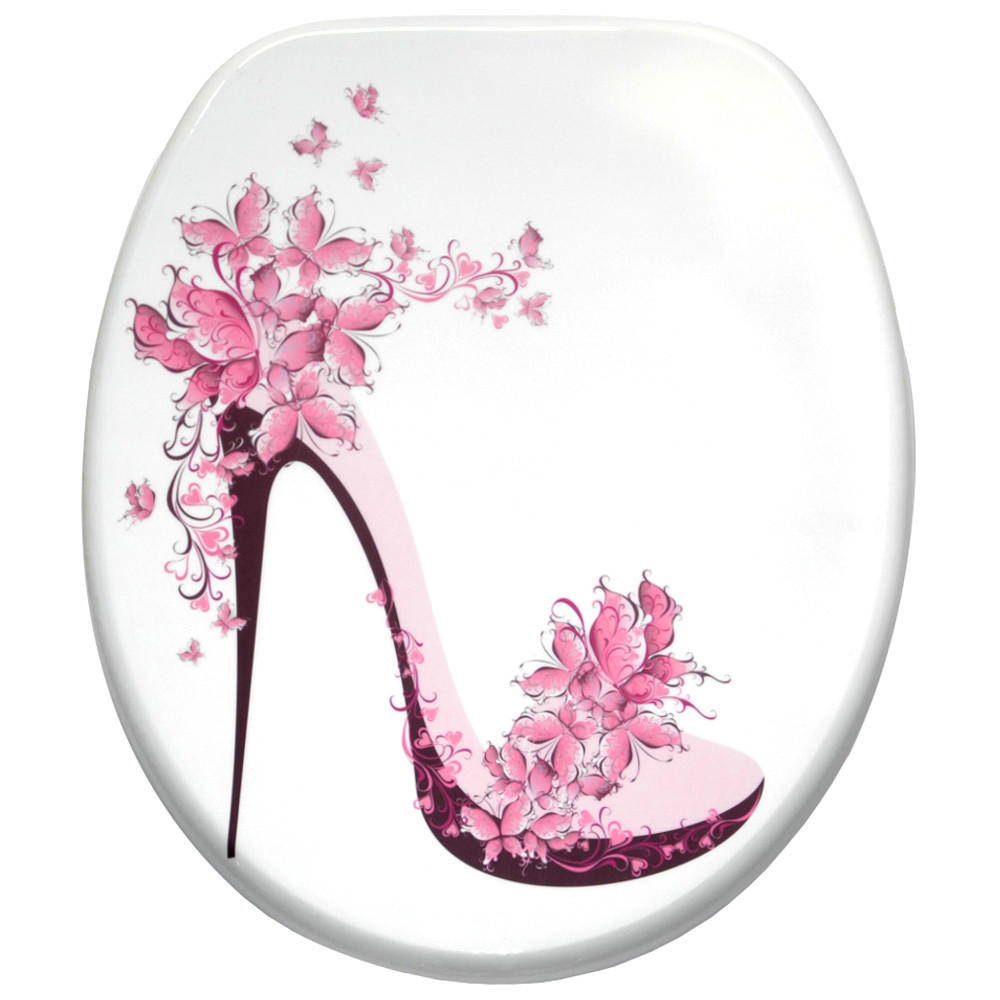 WC-SITZ Schuh - Pink, Holzwerkstoff (38/6/47cm) - Sanilo