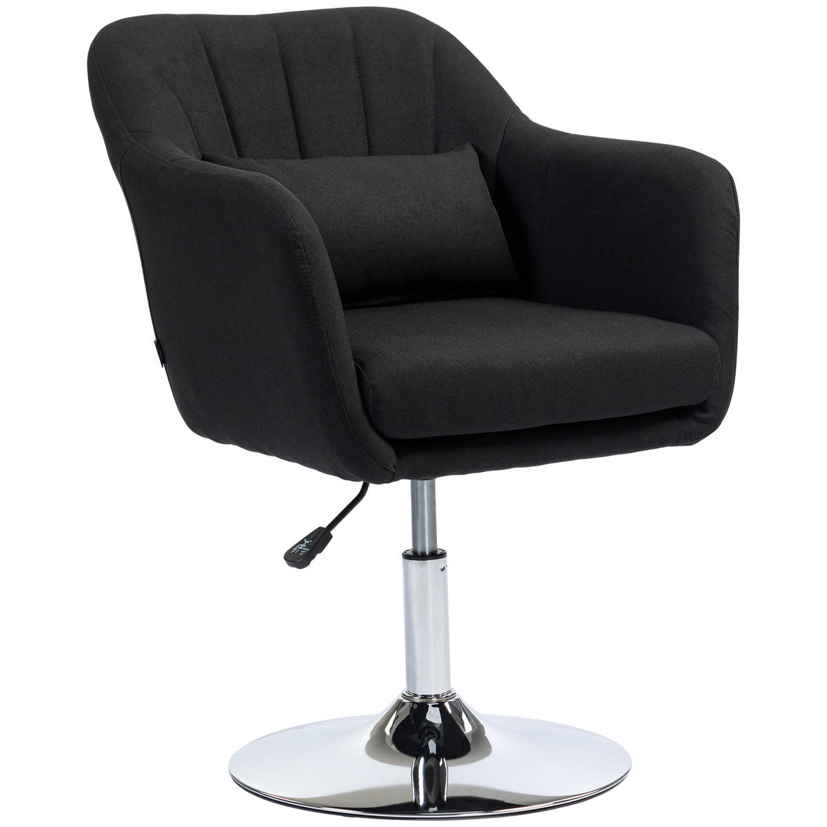 DREHSTUHL DE-06817 höhenverstellbar mit leinenartigem Bezug Schwarz - Schwarz, Textil/Metall (60/91/60cm) - ComfortXL