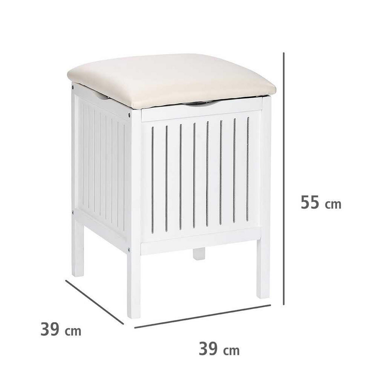 BADHOCKER Oslo weiß - Weiß, Holzwerkstoff (39/55/39cm)