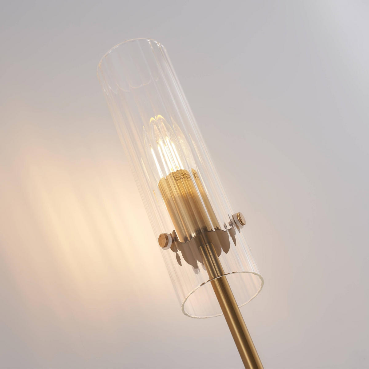 WANDLEUCHTE Sérénia, Transparent und goldfarben, 55cm - Transparent, Glas (10/55/10cm) - KOSILUM