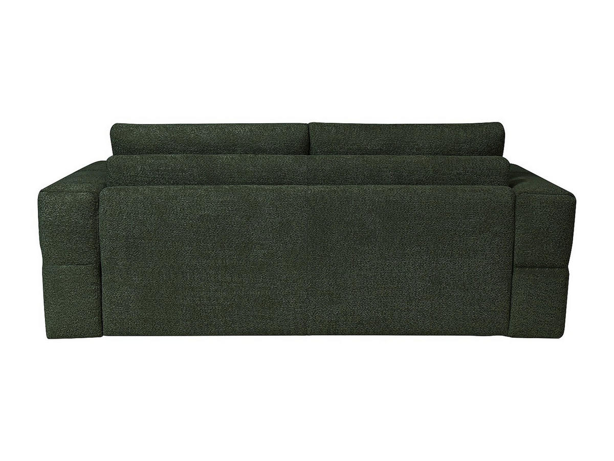 SCHLAFSOFA 4-Sitzer mit Matratze – Bouclé-Stoff – Grün – Liegefläche 160 cm – Matratze 13 cm – ISSORO - Grün, Textil (235/90/105cm) - Vente-Unique