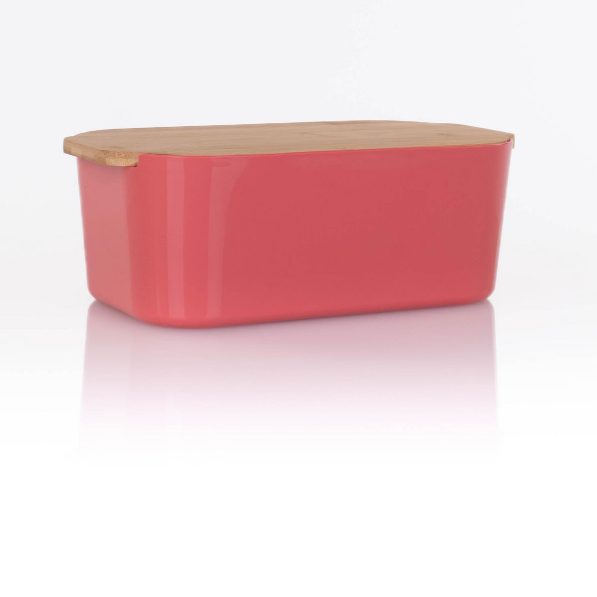 BROTKASTEN mit Bambusdeckel 33/18,5/12 cm - Rot, Kunststoff (18.5/12/33cm) - Excellent Houseware