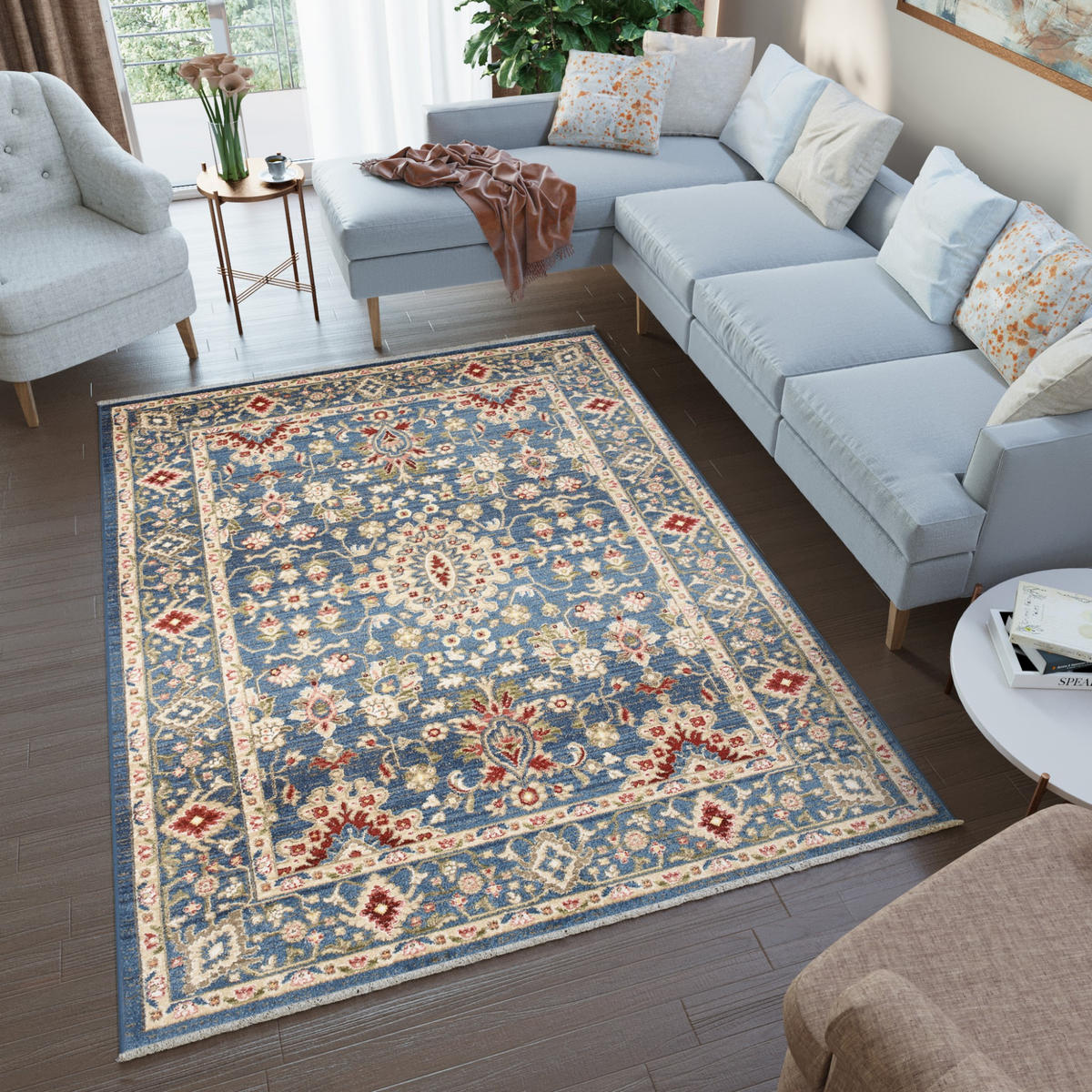 TEPPICH RIVIOLI Blau 80/150 cm - Blau, Textil (80/150cm) - Tapiso