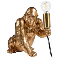TISCHLAMPE Gorilla Gold Harambe - Messingfarben/Goldfarben, Kunststoff (20/15/21cm) - Beliani