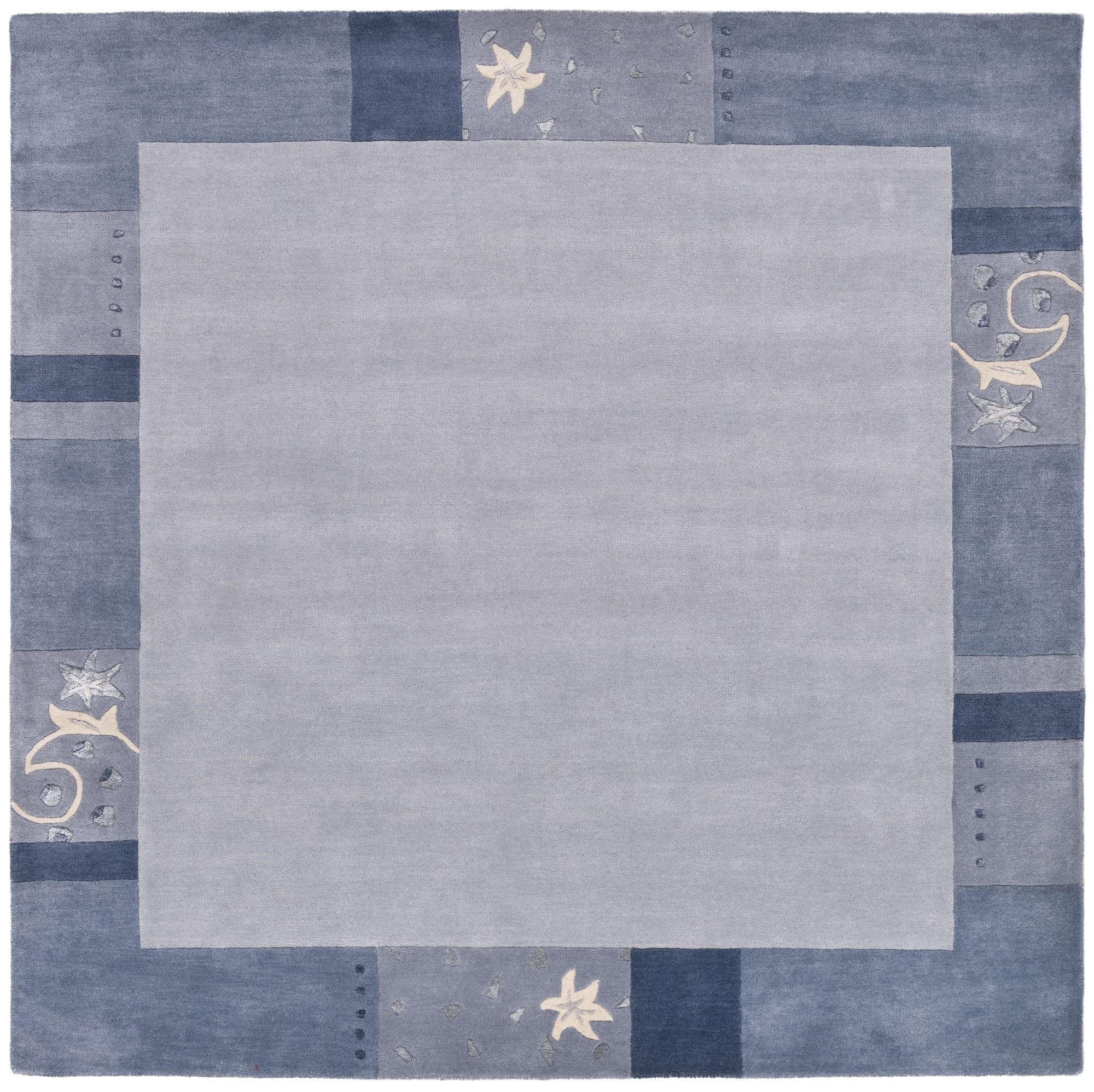HANDTUFTTEPPICH Royal Ganges 200x200 cm - Hellblau, Textil (200/200cm) - THEKO