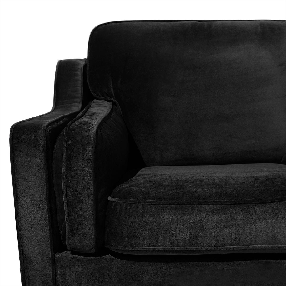 2-SITZER-SOFA Samtstoff Schwarz Lokka - Schwarz, Textil (150/85/83cm) - Beliani