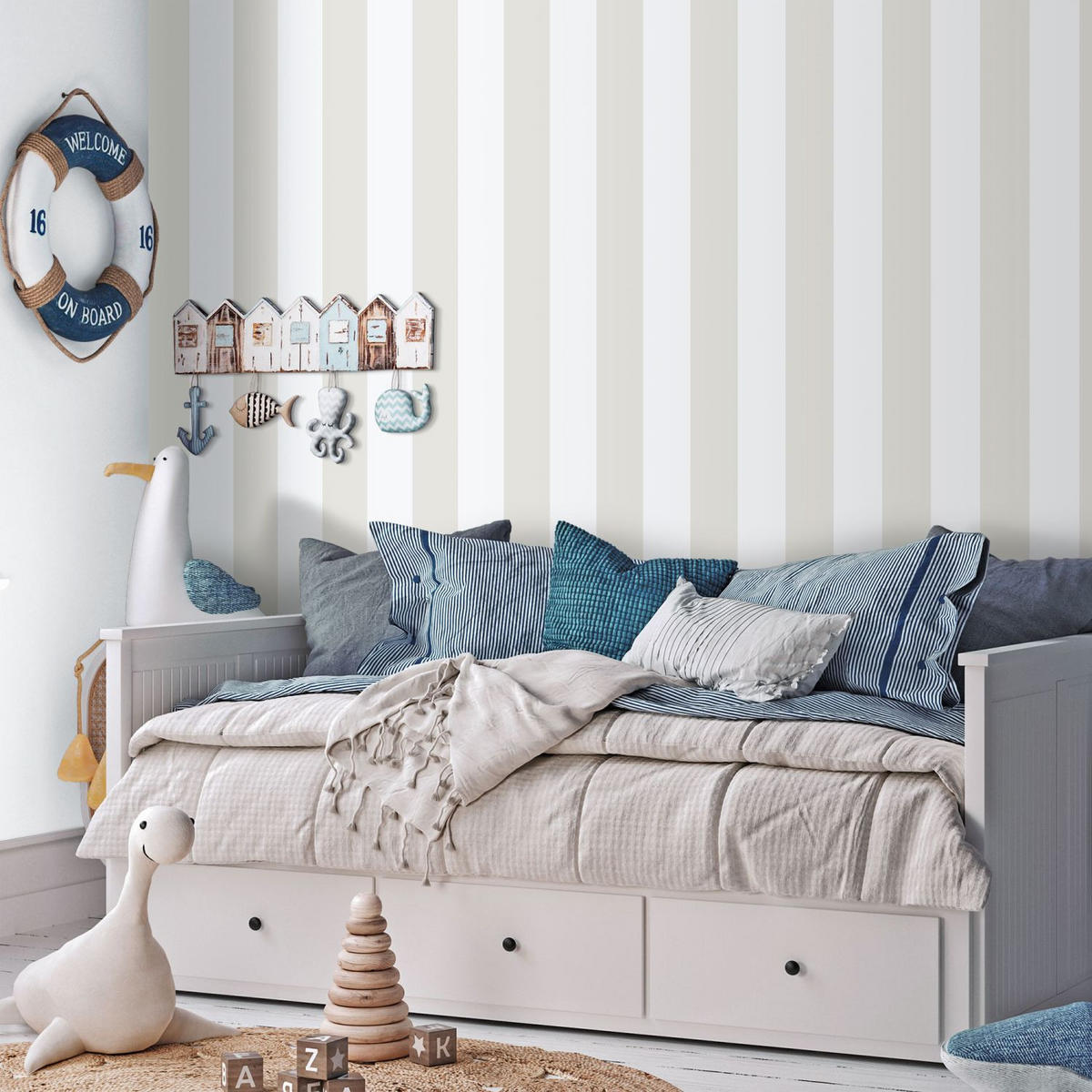 TAPETE Streifen 53 cm x 10.05 m - Beige, Papier (53/1000cm) - Sanders & Sanders