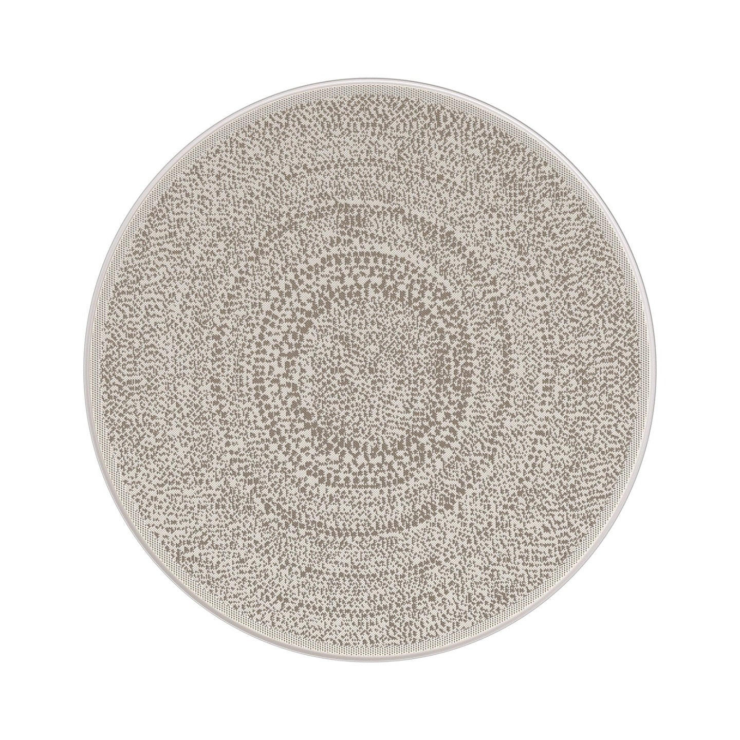 TEPPICH rund für Innen und Außen Ethno-Stil beige - Beige, Textil (120/120cm) - AFK Living