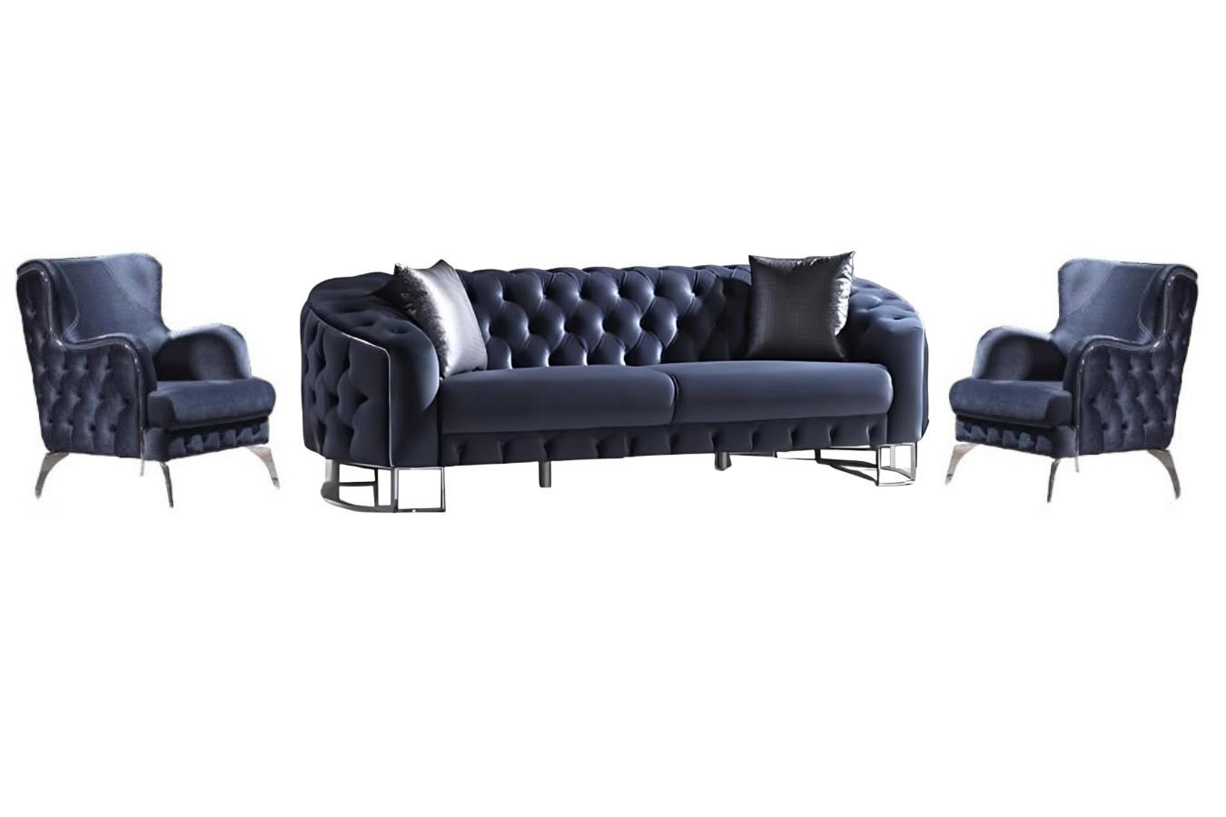 SITZGARNITUR Rocco Anthrazit Stellvariante:3+1+1 - Anthrazit, Holz (240/80/100cm) - Villa Möbel