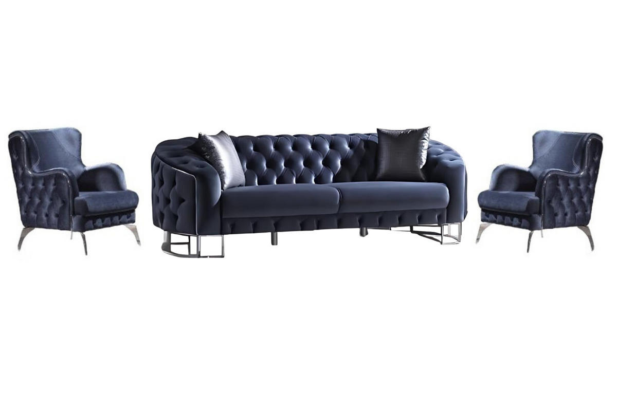 SITZGARNITUR Rocco Anthrazit Stellvariante:3+1+1 - Anthrazit, Holz (240/80/100cm) - Villa Möbel