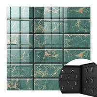 SCHLÜSSELBOX Schwarz 30x30 cm- Türöffnung nach rechts - Grüner Marmor - Grün, Metall (30/30/5cm) - TULUP