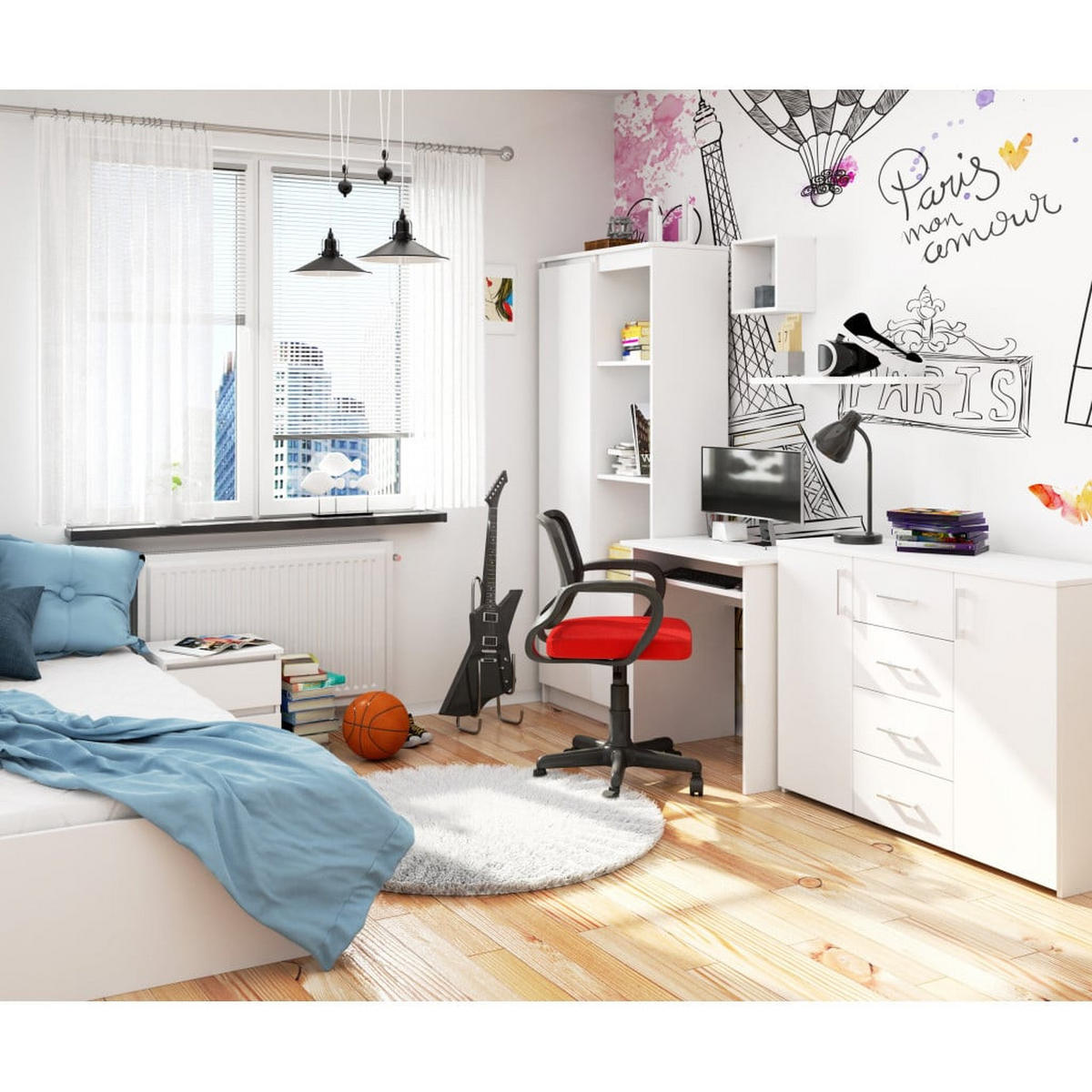 SCHREIBTISCH Weiß 74/68/51 - Weiß, Holzwerkstoff (51/68/74cm) - RAUMHIRSCH FURNITURE