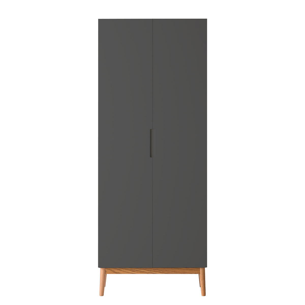 GARDEROBENSCHRANK - Eichefarben/Grau, Holzwerkstoff (76/193/37cm) - home24