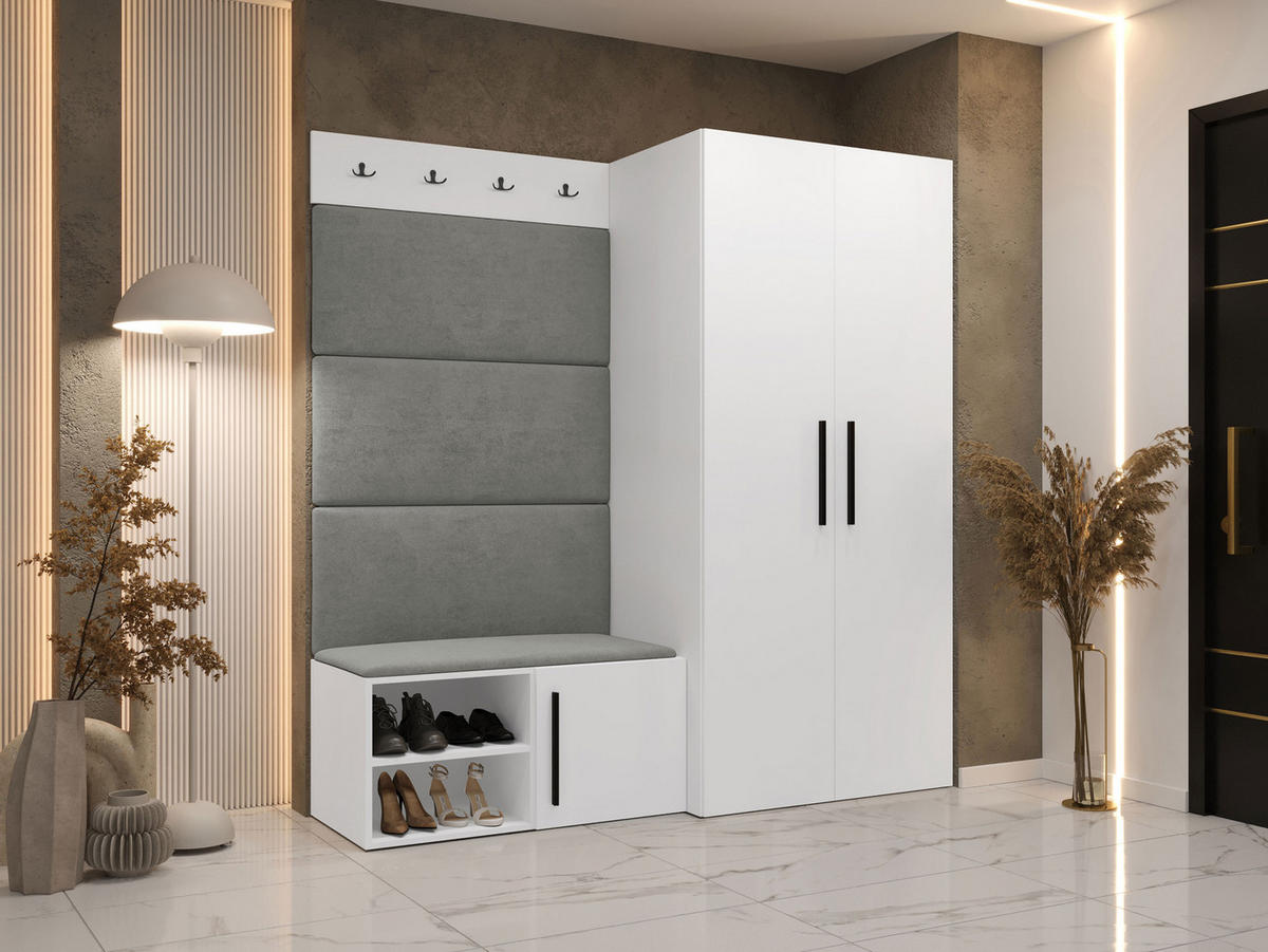 MOBILIER PENTRU HOL Medi I - alb/negru, material plastic/compozit lemnos (80/191/50cm) - MIRJAN24