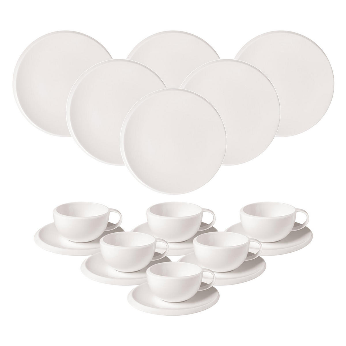 KAFFEESERVICE NewMoon weiß 18er Set - Weiß, Keramik (1/1/1cm) - Villeroy & Boch
