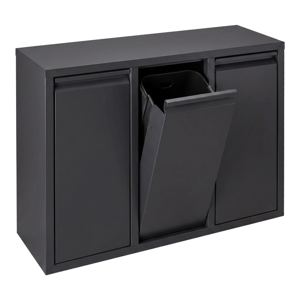 COȘ Negru 3-compartimente rabatabil 3x10 l