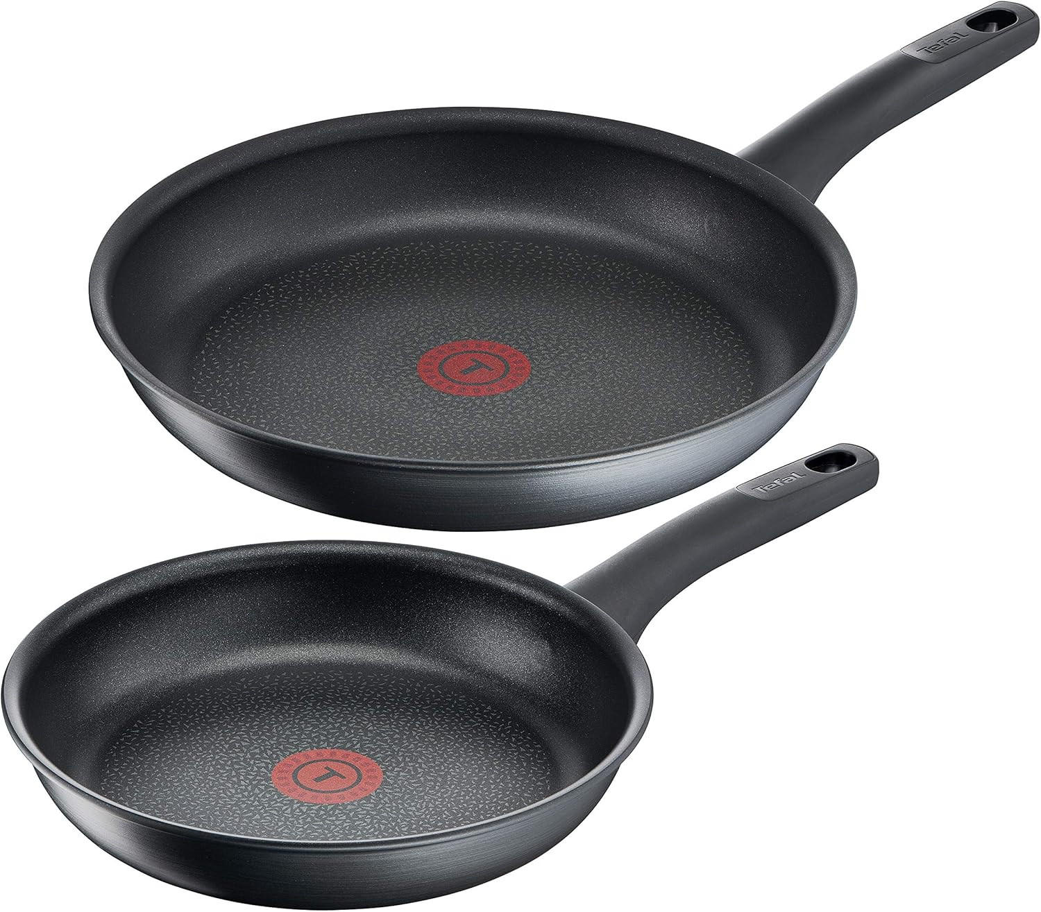 PFANNEN-SET G12490 Titanium Fusion Schwarz 2-Teilig - Schwarz, Keramik/Metall - Tefal
