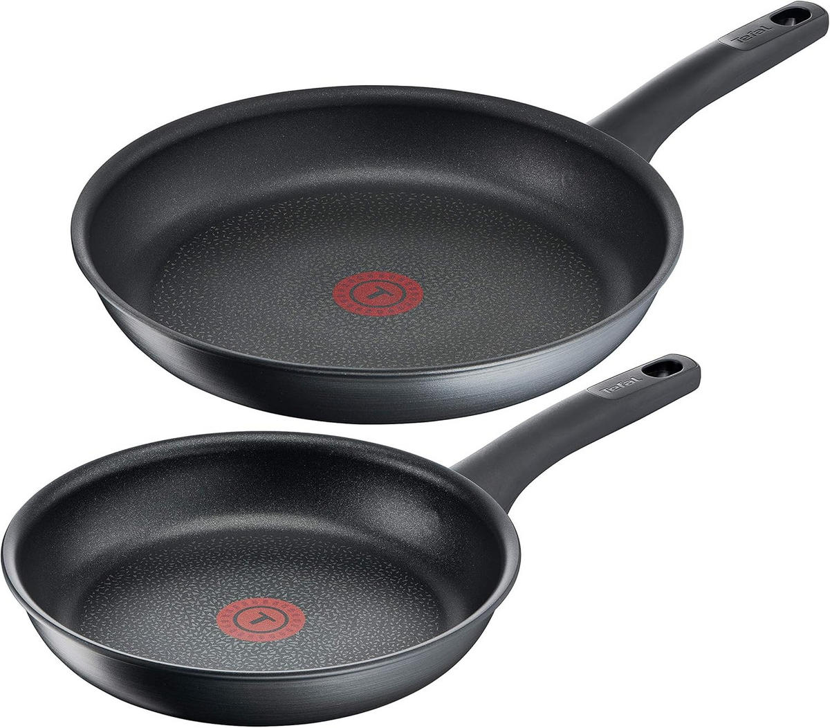 PFANNEN-SET G12490 Titanium Fusion Schwarz 2-Teilig - Schwarz, Keramik/Metall - Tefal
