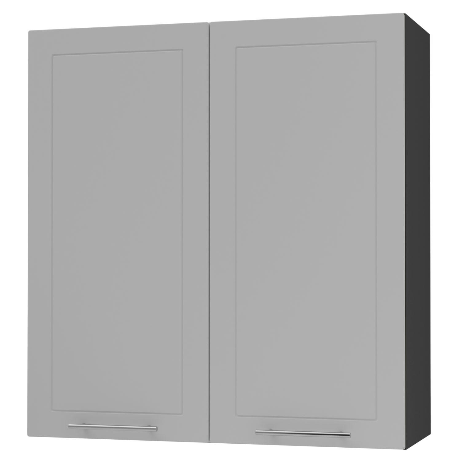 Feldmann-Wohnen Küchenhängeschrank Grau, Schwarz 90x96x32.5 cm