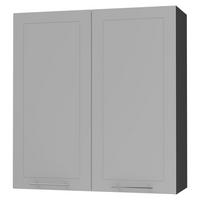 KÜCHENHÄNGESCHRANK Kvantum W4/90 Dust Grey Matt / Schwarz Matt 90 / 32,5 / 96cm - Schwarz/Grau, Holz/Holzwerkstoff (90/96/32.5cm) - Feldmann-Wohnen