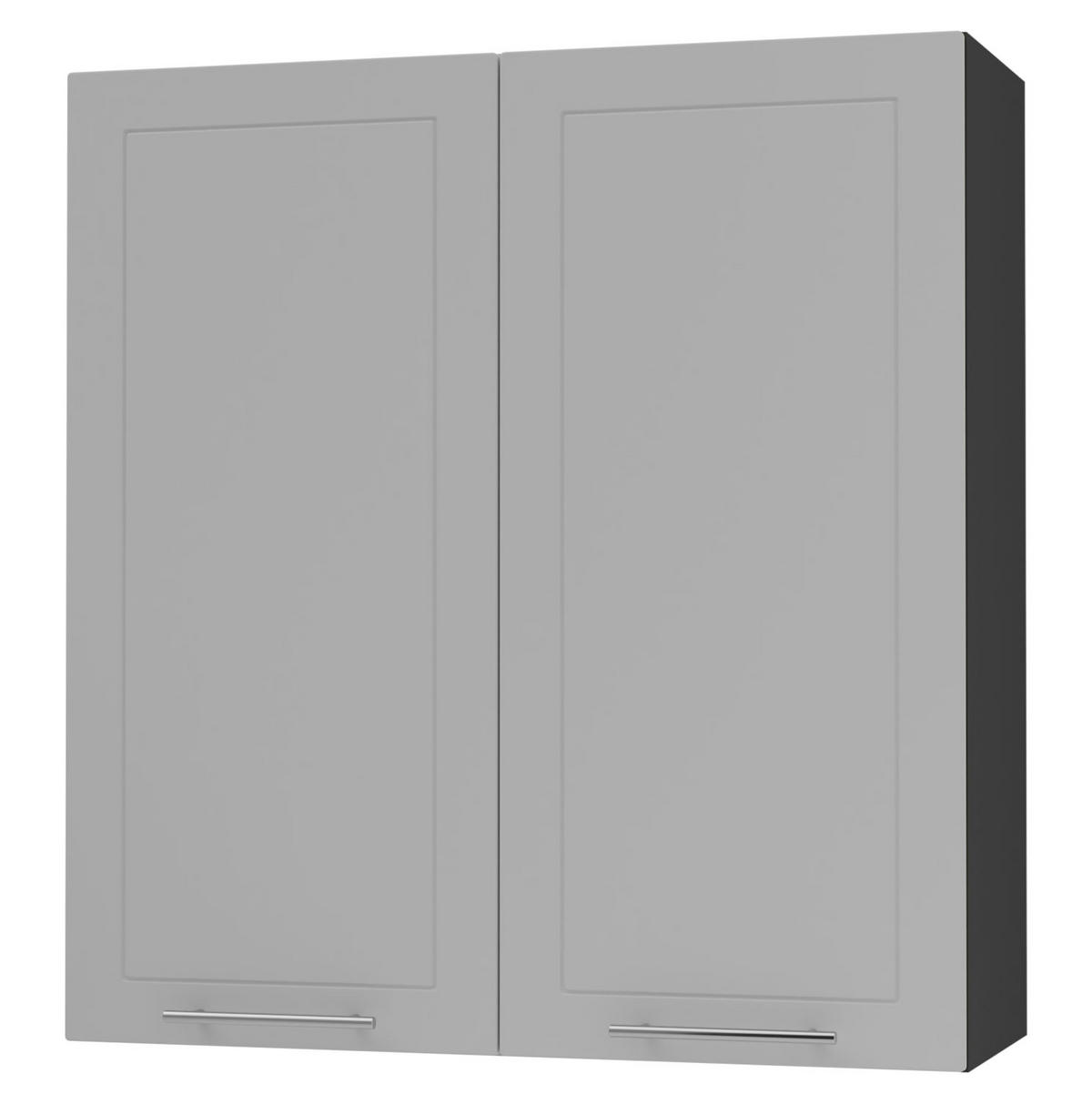 KÜCHENHÄNGESCHRANK Kvantum W4/90 Dust Grey Matt / Schwarz Matt 90 / 32,5 / 96cm - Schwarz/Grau, Holz/Holzwerkstoff (90/96/32.5cm) - Feldmann-Wohnen