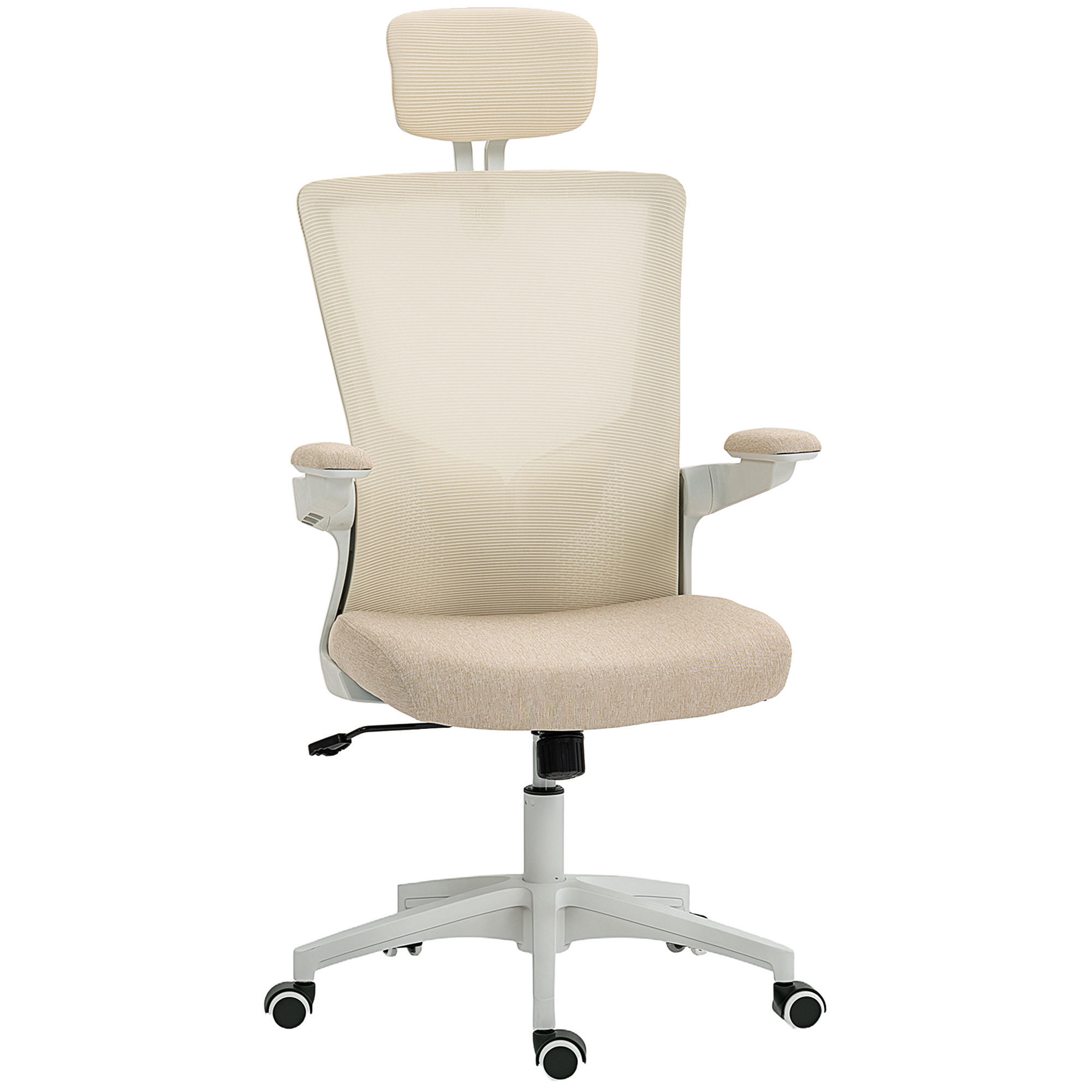 DREHSTUHL DE-11862 mit Lordenstütze & klappbaren Armlehnen Beige - Beige, Textil (60/120/63cm) - ComfortXL