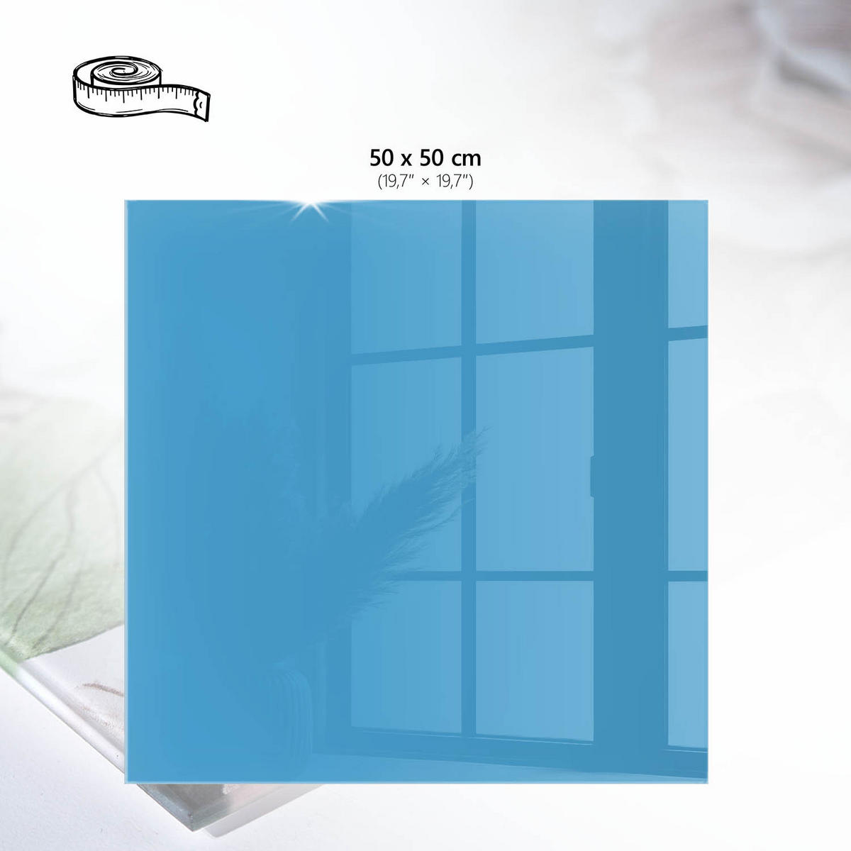 TISCHPLATTE 50x50 cm – Blaues Wasser - Braun, Glas (50/50/0.4cm) - Wallfluent