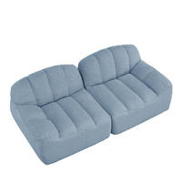 2-SITZER-SOFA DE-34312 Muschelform Blau - Blau, Textil (104/79/210cm) - ComfortXL