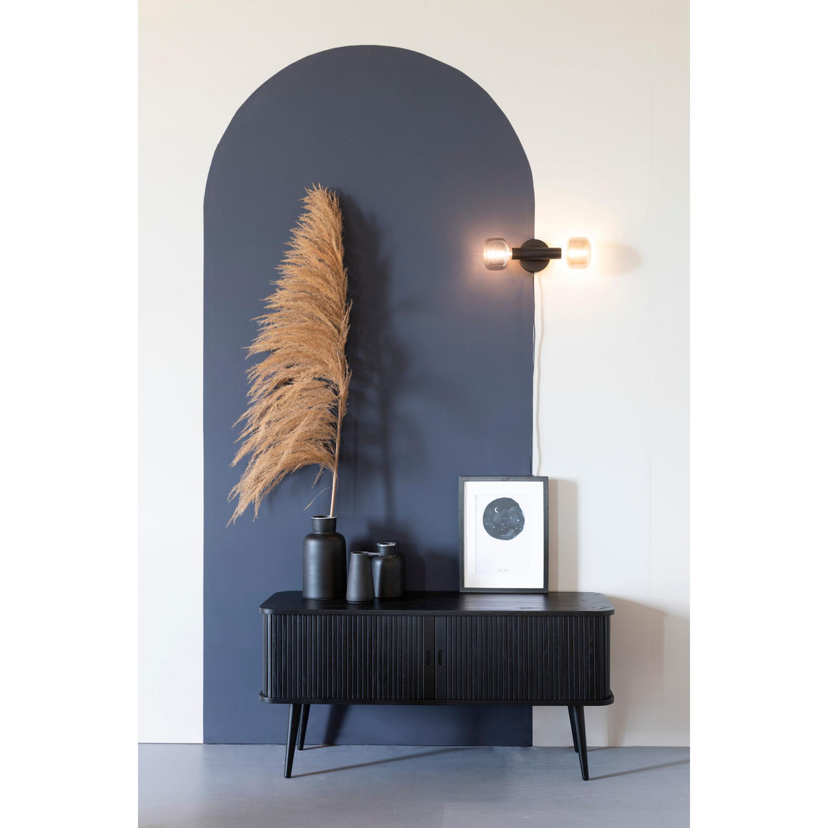 SIDEBOARD Barbier Schwarz - Schwarz, Holzwerkstoff (120/57.5/40cm) - Zuiver