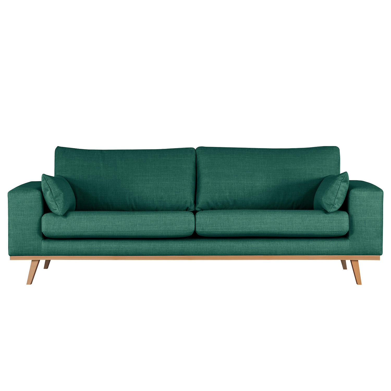2-SITZER SOFA - Dunkelgrün/Buchefarben, Textil (197/81/88cm) - home24