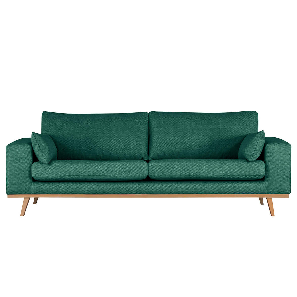 2-SITZER SOFA - Dunkelgrün/Buchefarben, Textil (197/81/88cm) - home24