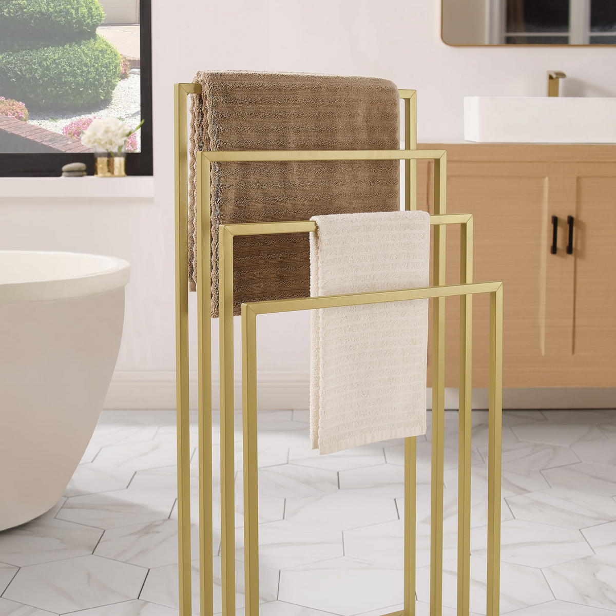 HANDTUCHHALTER in Gold - Goldfarben, Metall (45/93.5/29cm) - Home Collective