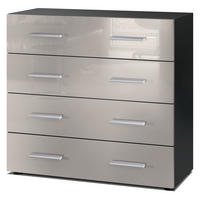 KOMMODE Pavos Sandgrau Hochglanz - Sandfarben, Holzwerkstoff (76/72/35cm) - Vladon